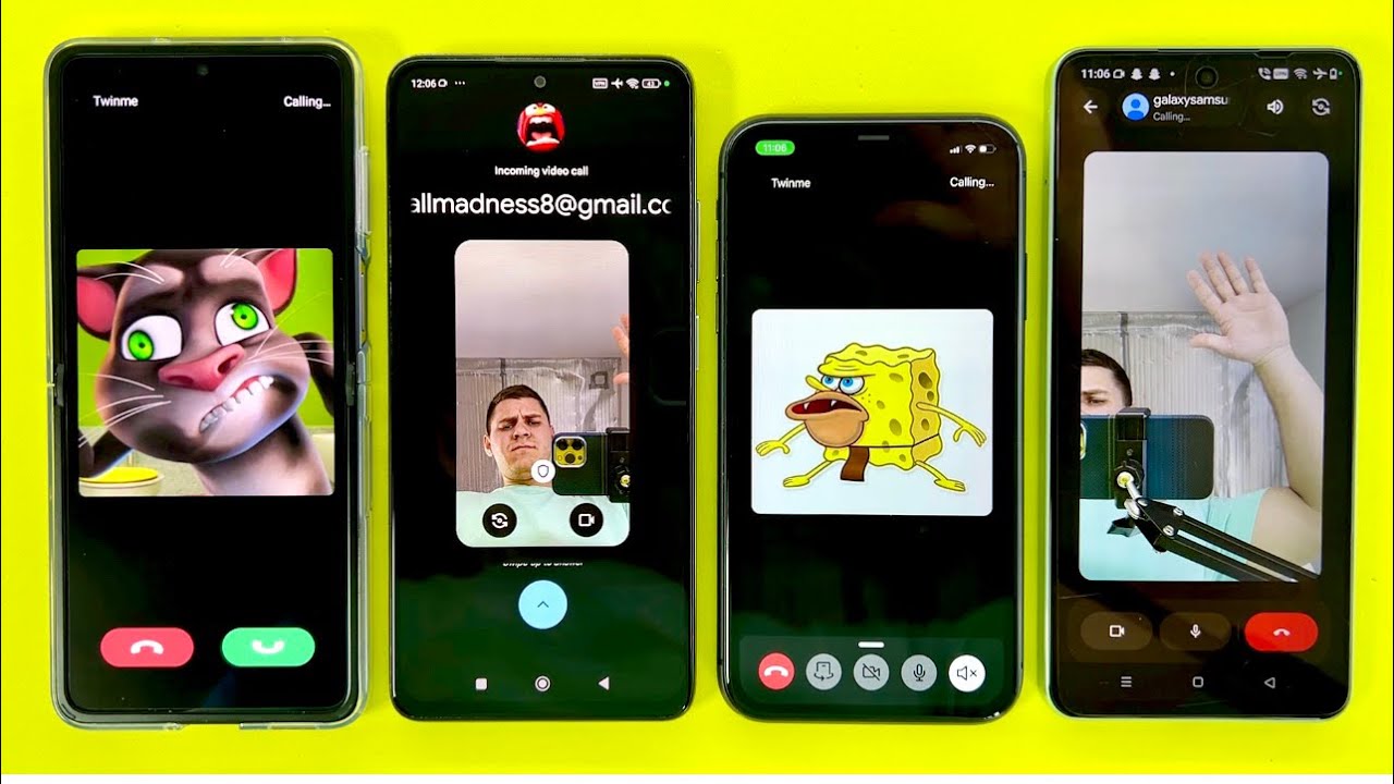 Google Meet + TeleGuard Vs Twinme + NandBox Incoming Outgoing Call iPhone, OPPO Flip, Redmi, Realme 