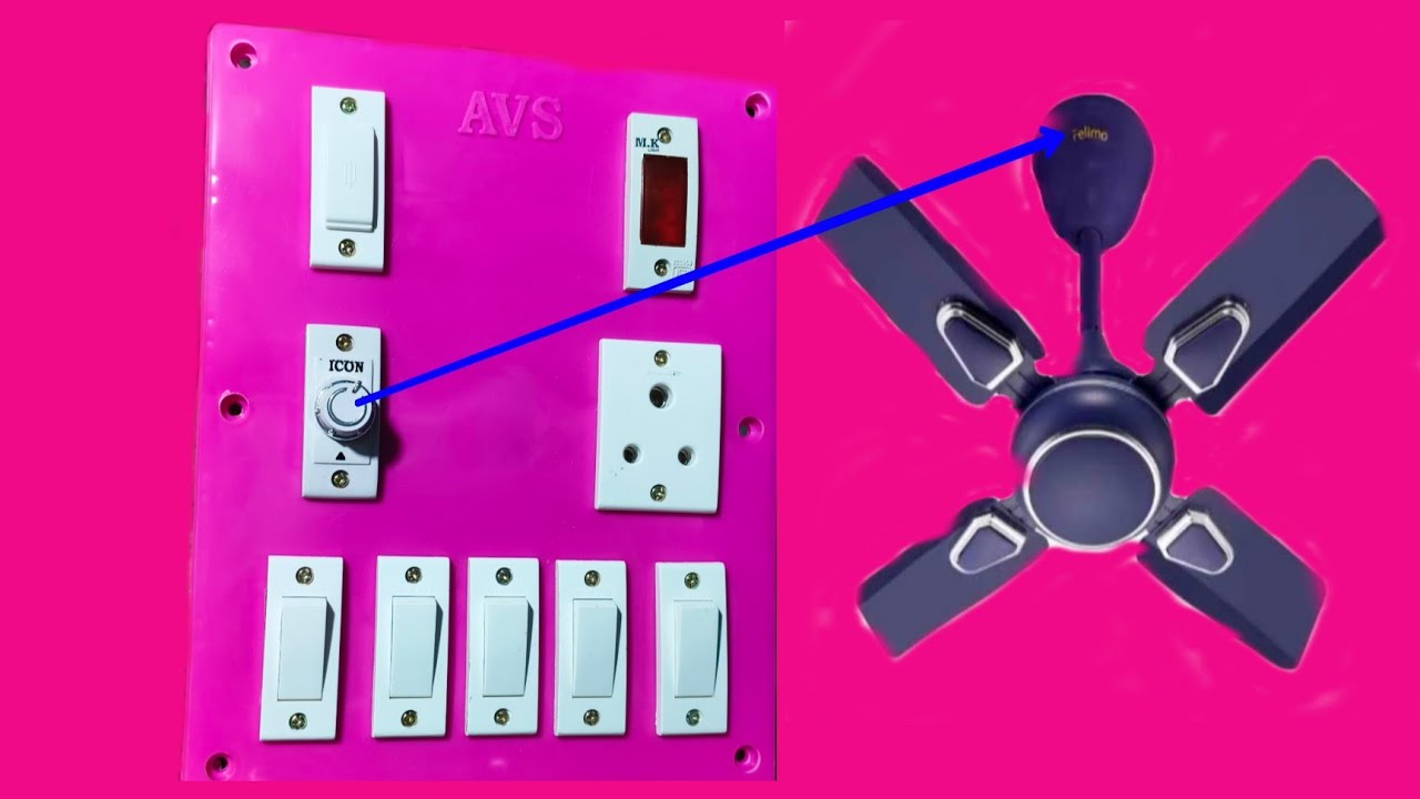 1 fuse 1 indicator 1 regulator 5 Pin socket 5 switch board wiring connection #bijli#electricalswitch