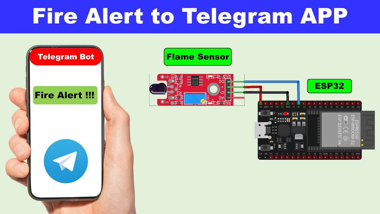 ESP32 flame sensor Telegram notification | esp32 telegram bot | esp32 connect to telegram | ESP8266