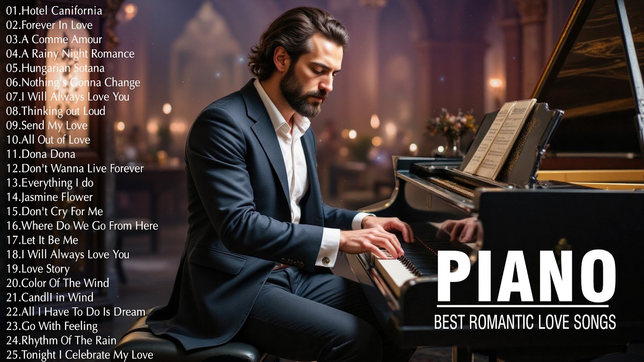 3 Hours Of Best Relaxing Piano Instrumental Love Songs | Legendary 70s 80s 90s Love Songs Playlist