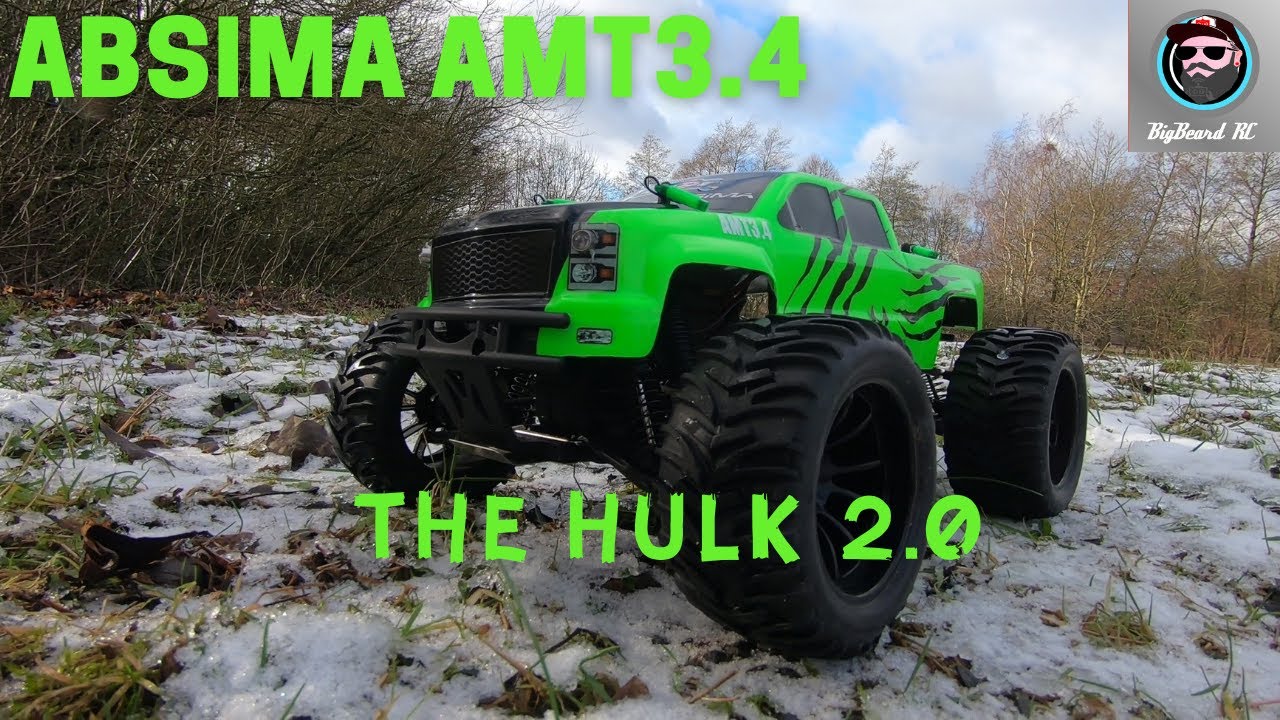Absima AMT3.4 Brushless 2s 3s GPS speed Snow Bash the hulk