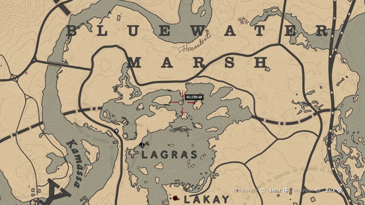Red Dead Online: руководство по карте сокровищ Bluewater Marsh