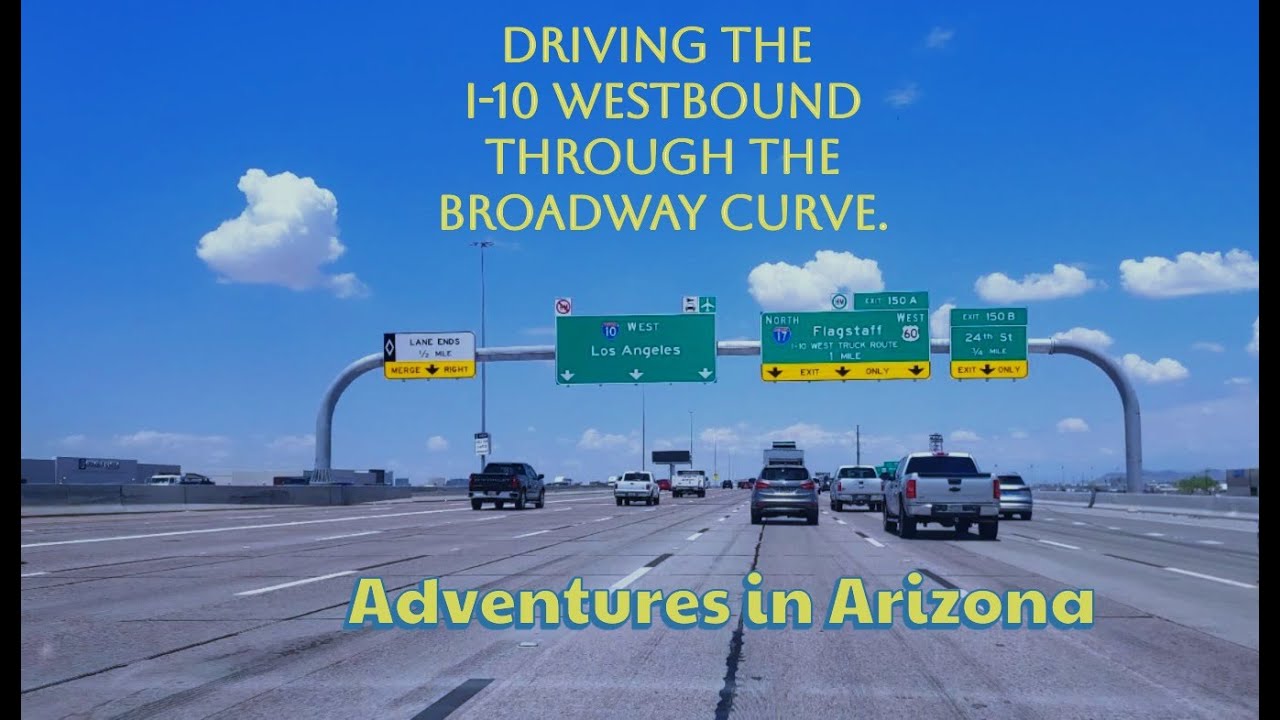 Driving through the I-10/Broadway Curve freeway completed project in Phoenix