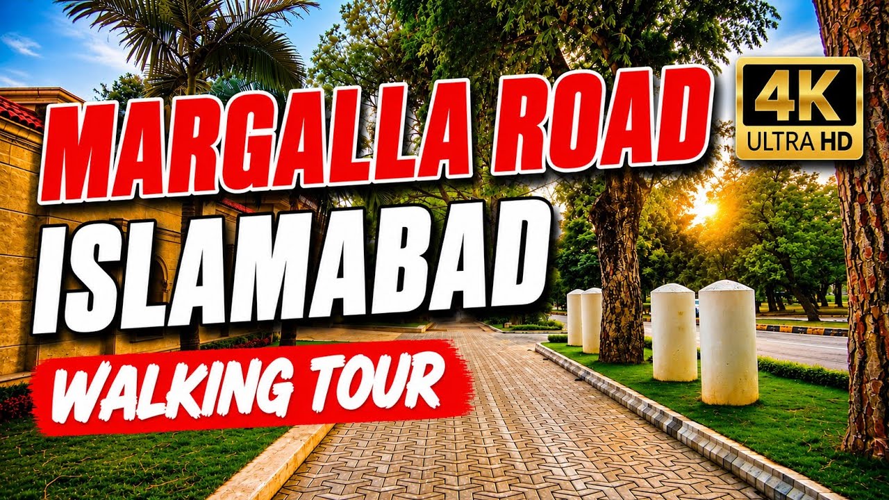 Margalla Road Islamabad Walking Tour 4K 🇵🇰 | Scenic Margalla Hills Road | Relaxing City Walk