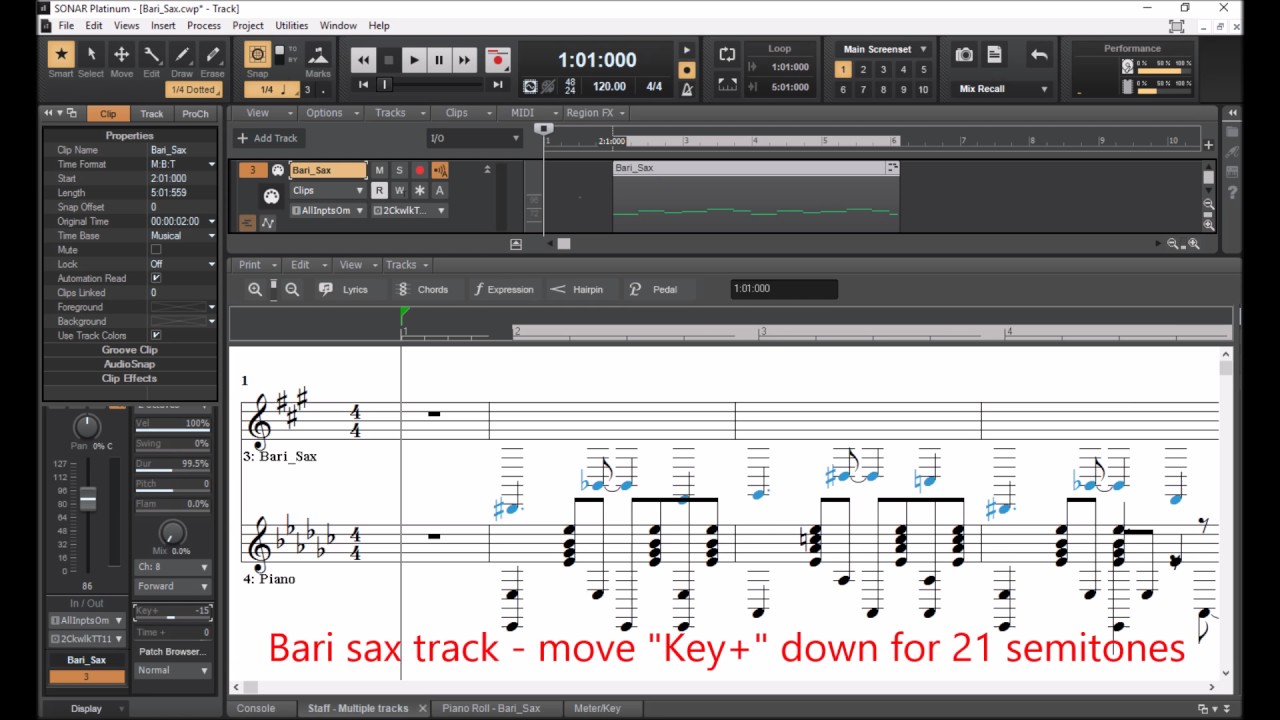 Notation in Cakewalk Sonar X3