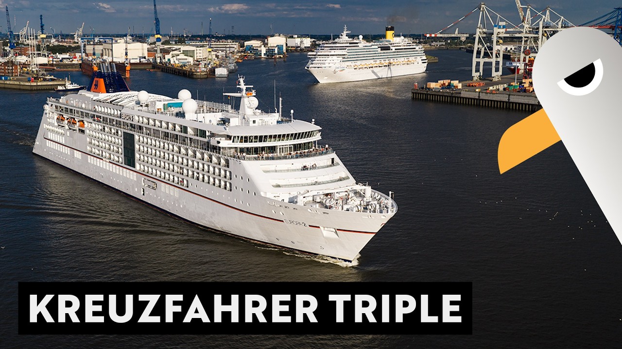 3x Abfahrt 🛳️ Auslauf-Parade der Kreuzfahrtschiffe ⚓️ Costa Favolosa, Europa 2 & Finnmarken