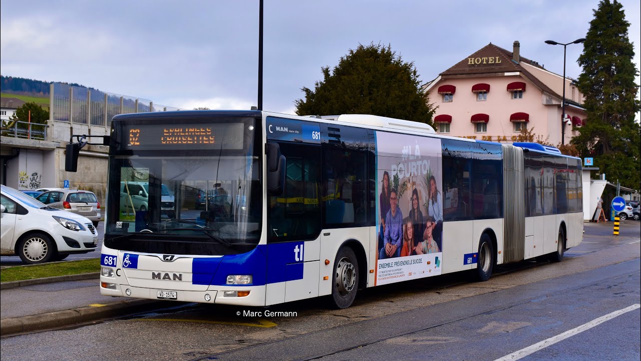 De Epalinges, Croisettes à Moudon, Gare / Ligne 62