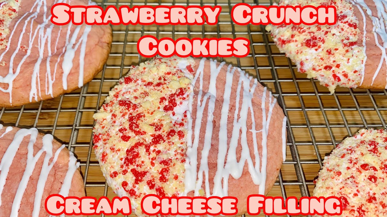 🍓Strawberry Crunch🍓Cookies with Cream Cheese Filling | Fridai’s Kitchen