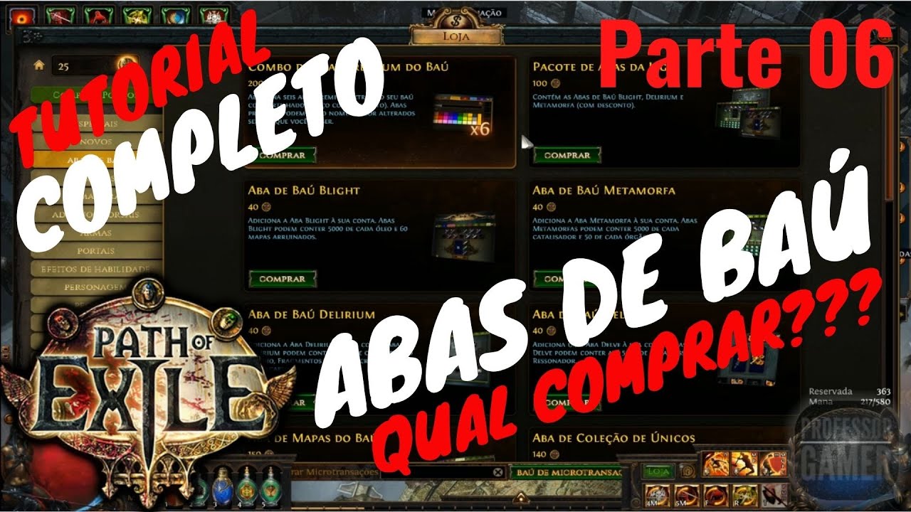 Tutorial Completo - Abas de Baú - Qual comprar ? - Parte 06 | Path of Exile