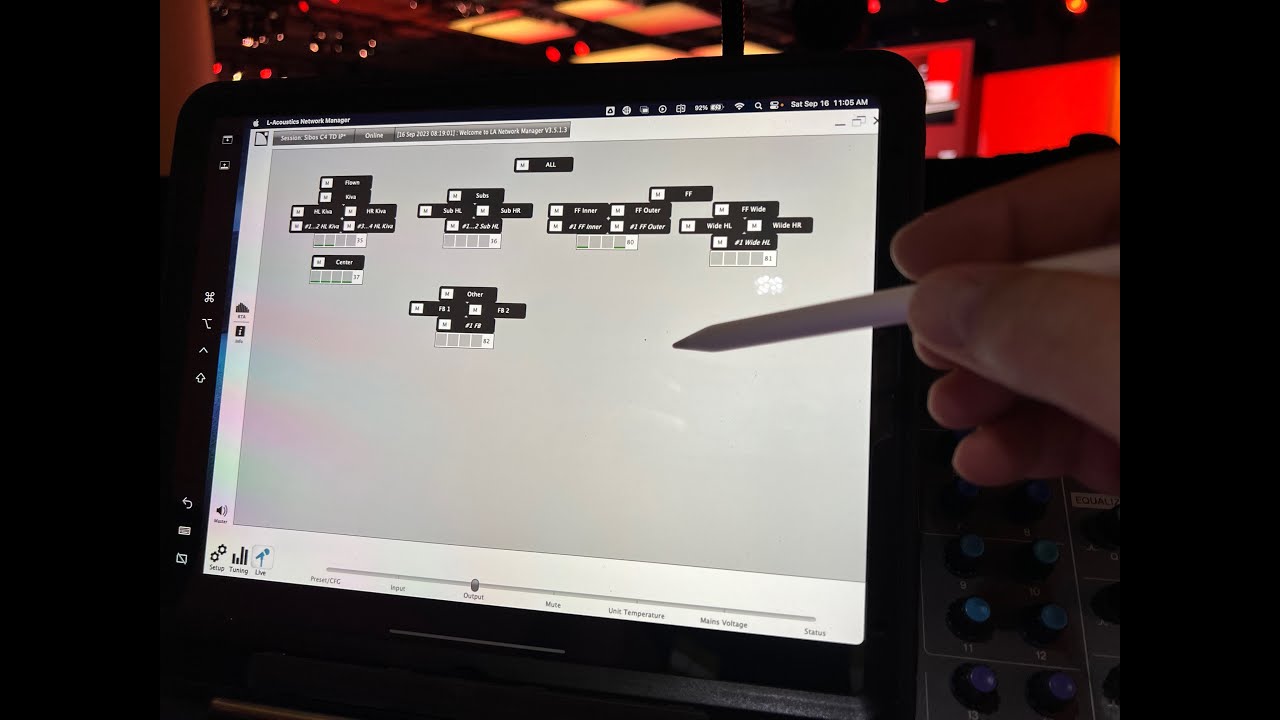 iPad with L'Acoustics LA Net