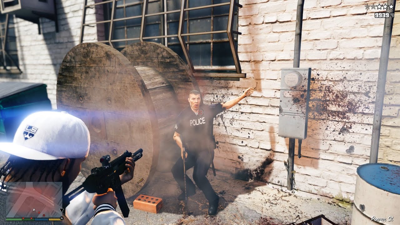 GTA V Ballas Gang Rampage + Police Shootout + Epic 5 Star Cop Chase Escape [PEV: DTAR ]