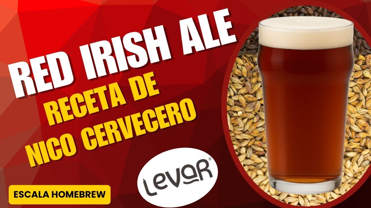 Receta de Cerveza Red Irish de Nico Cervecero, Con Levadura Liquida Levar, Cerveza Artesanal Saga