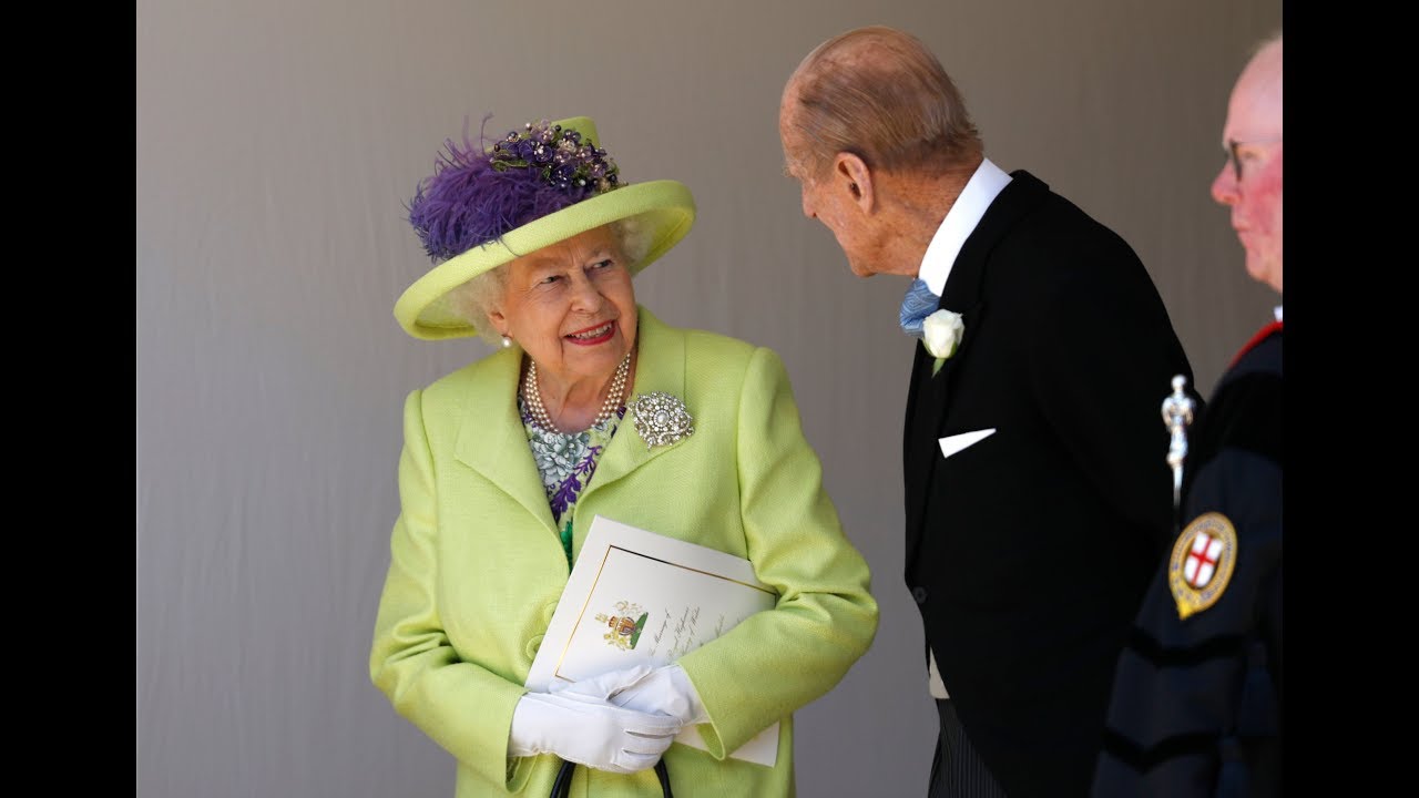 The Royal Wedding: The Queen and The Duke of Edinburgh arrive at St George's Chapel