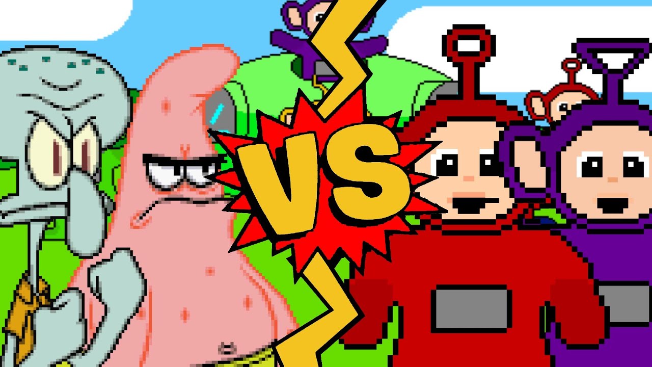 M.U.G.E.N Battles | Squidward/Patrick Star vs Tinky Winky/Po | SpongeBob SquarePants vs Teletubbies
