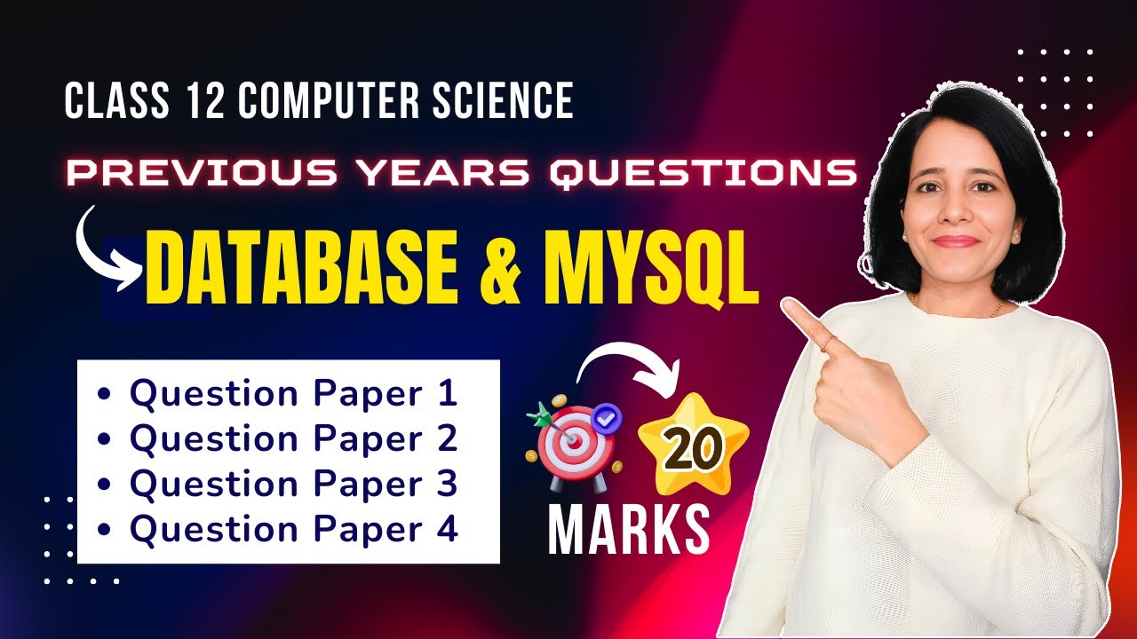 DATABASE and MySQL | Important Questions | Class 12 Computer Science | ENGLISH