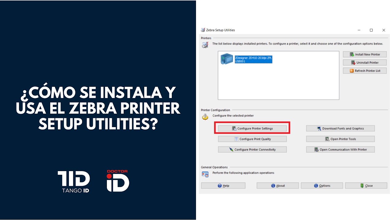 ¿Cómo se instala y usa el Zebra Printer Setup Utilities?