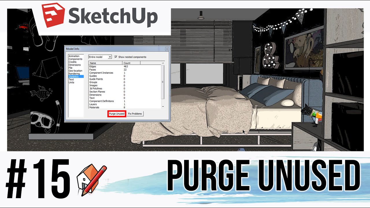 SketchUp Dersleri #15 | PURGE KOMUTU ( DONMA & KASMALAR İÇİN ÇÖZÜM )