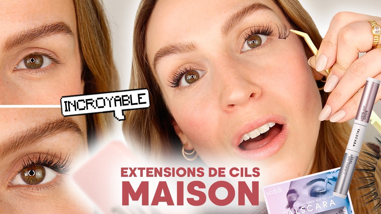 EXTENSIONS DE CILS MAISON qui tiennent 10 jours ?!  👁️👄👁️ (j'ai testé les #Falscara)