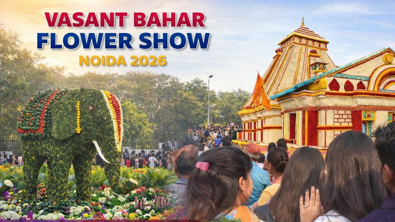 Flower Show Noida 2026 🌼 | Vasant Bahar Full Tour | Elephant & Temple Floral Art