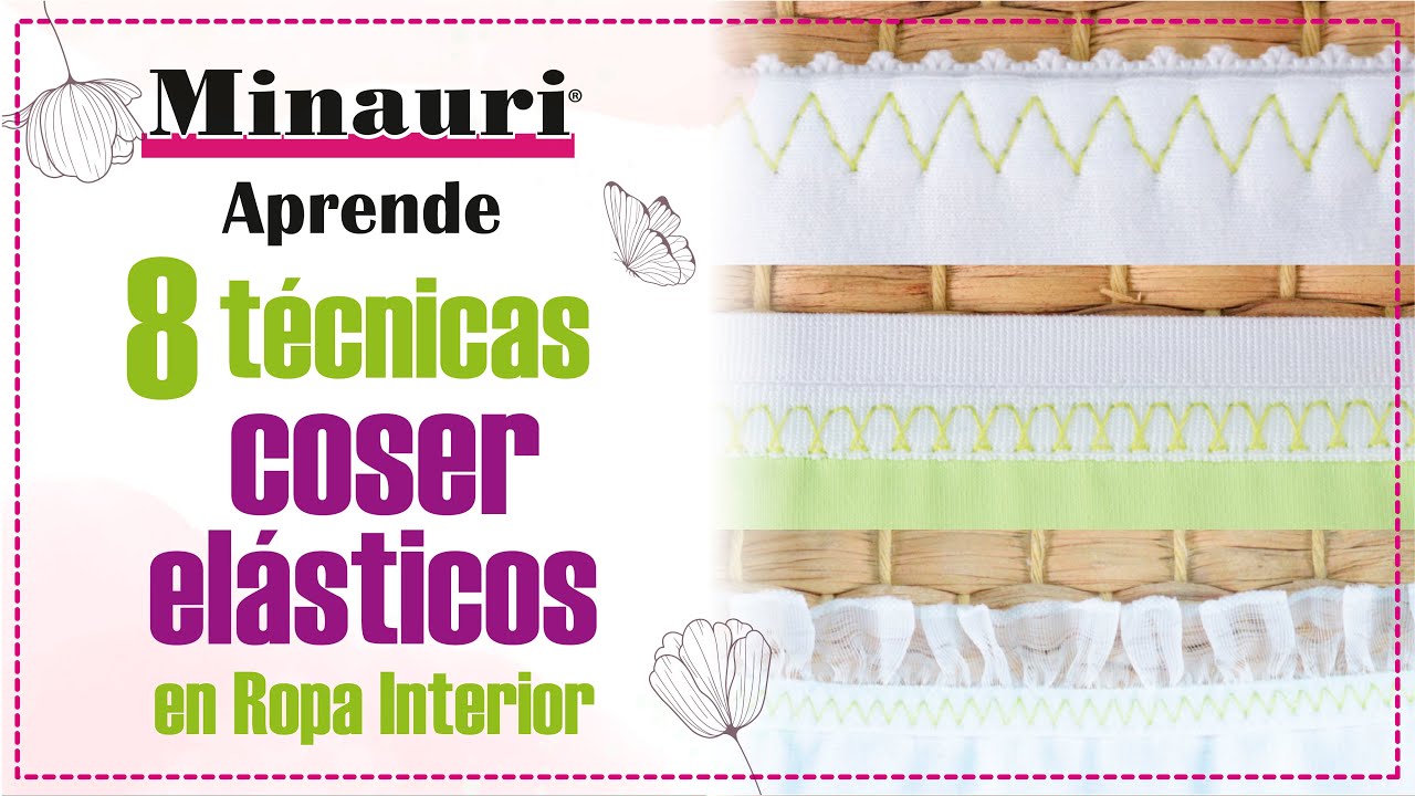 8 técnicas para coser elásticos en ropa interior, c/ máquina casera-prensatelas normal (eng sub)