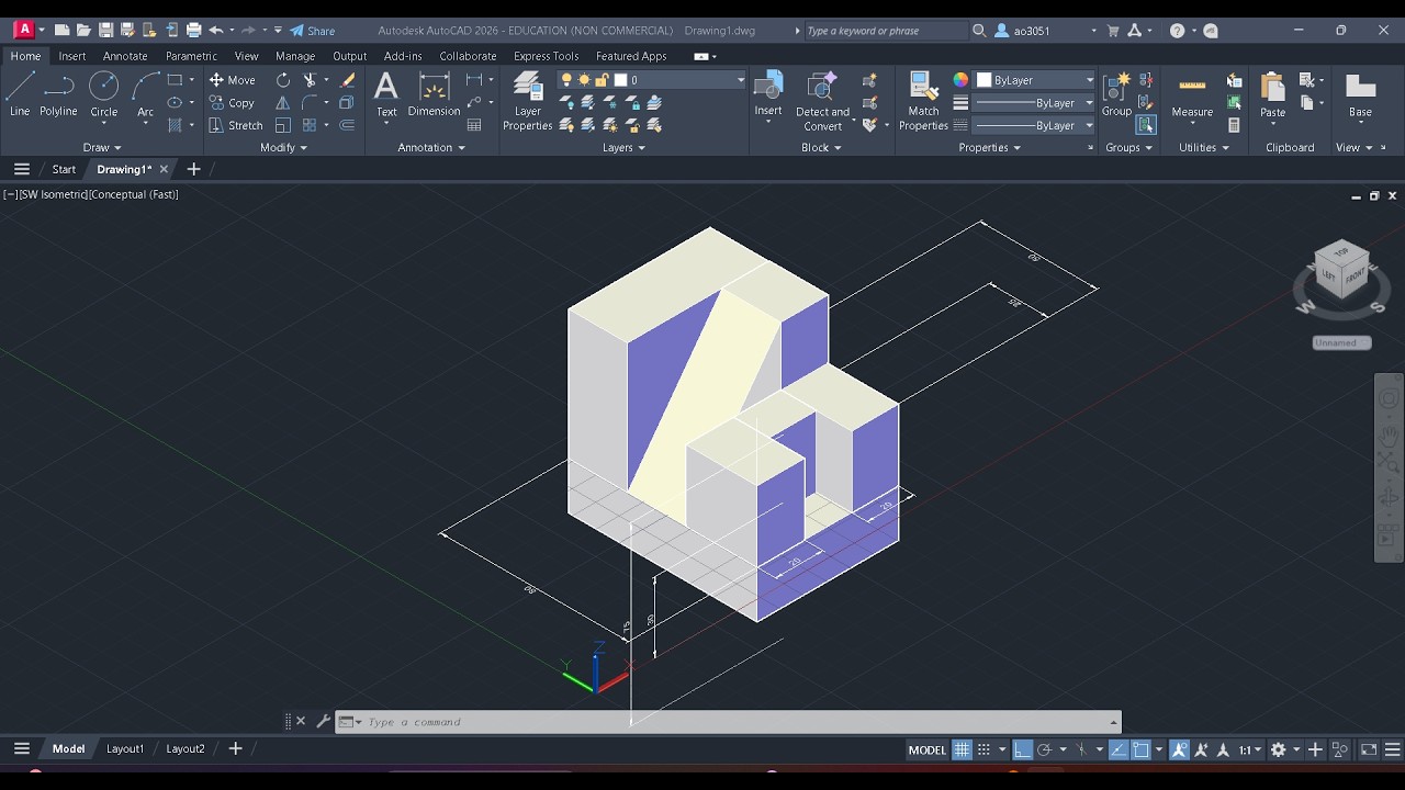 9.2. isometric projection of solids and perspective projection