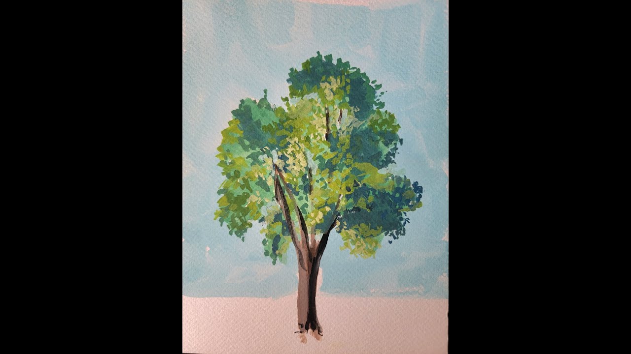 Painting Trees with Gouache