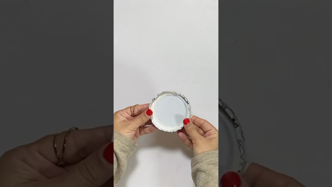 ♻️Super idea with jar lids #upcycled #craft #diy #glass lids #jar lids