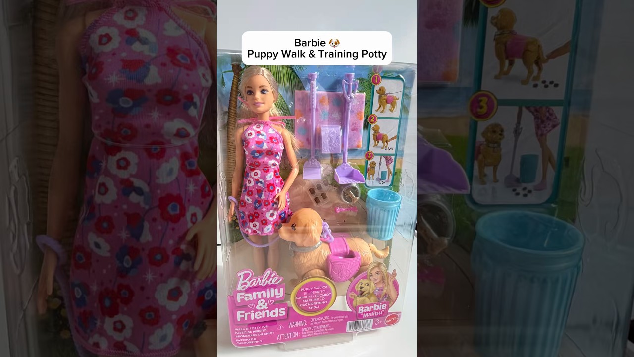 Barbie Puppy Walk & Potty Training 🐶 @Barbie  #shortsfeed #shorts #asmr #asmrsounds #barbie #toys