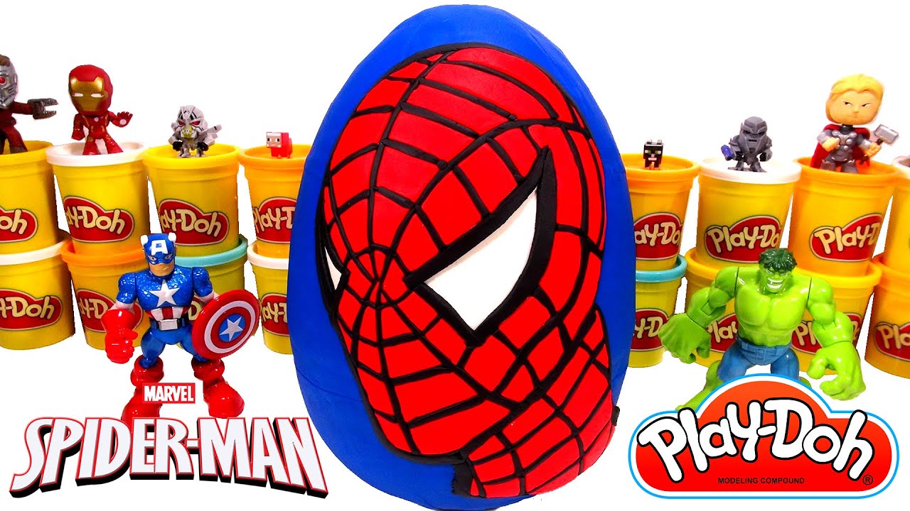 Huevo Sorpresa Gigante de Spider-Man (Hombre Araña) en Español Plastilina Play Doh