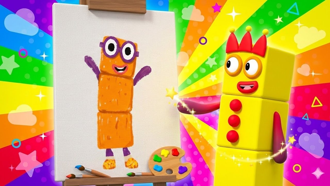NUMBERBLOCK SATISFIYING VIDEO -  NUMBERBLOCKS 3 SAND PAINTING NUMBERBLOCKS 2 RAINBOW SKY ADVENTURE