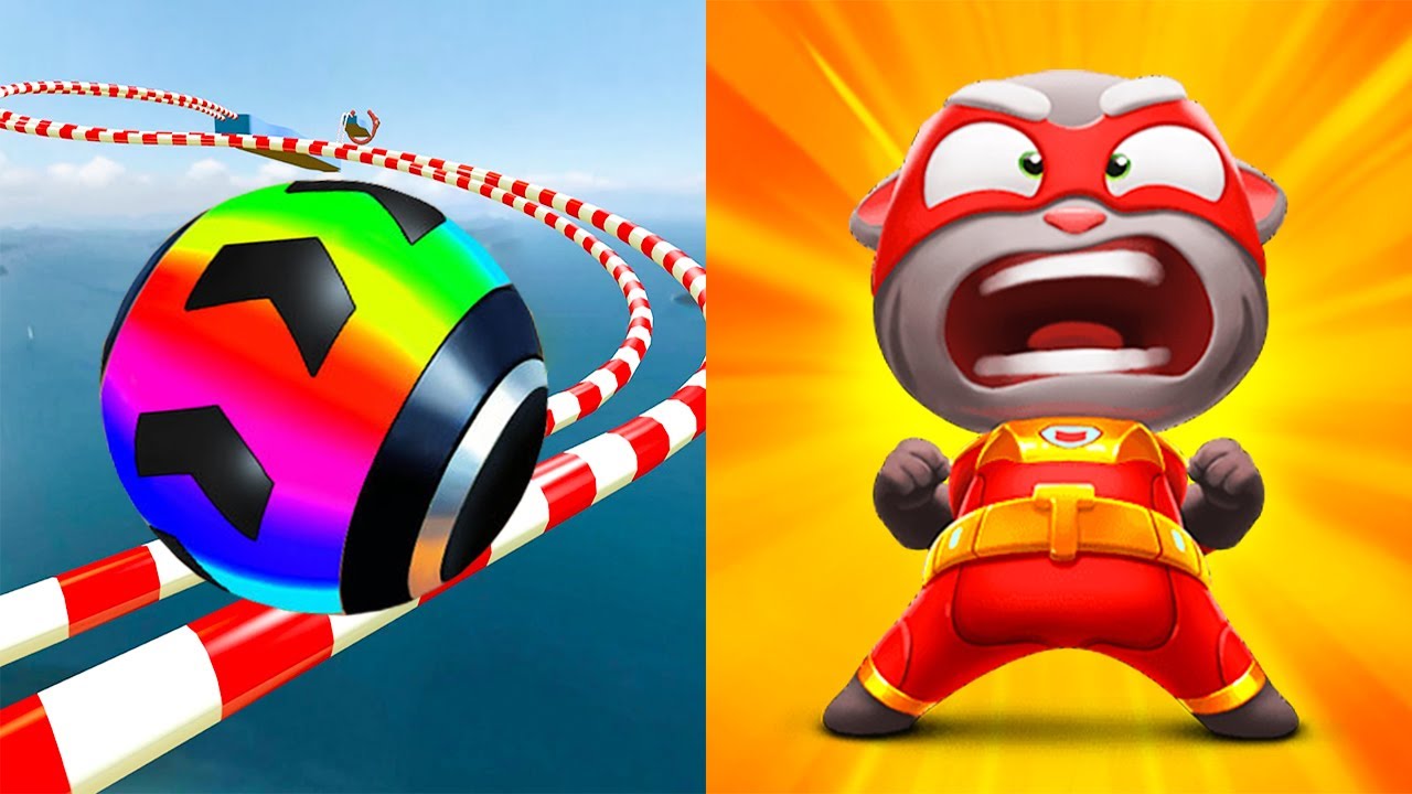 Going Balls VS Talking Tom Hero Dash - Discover all the heroes SUPER SPEED RUN Tiktok Gameplay xkpbi