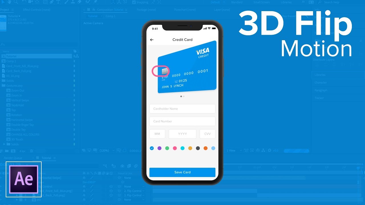 3D Card Flip UI Animation Tutorial - Adding Motion to your Designs