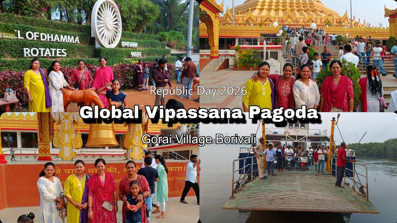 Global Vipassana Pagoda Gorai Borivali Republic Day 2026 #Uran #travel #food #boating #gautambuddha