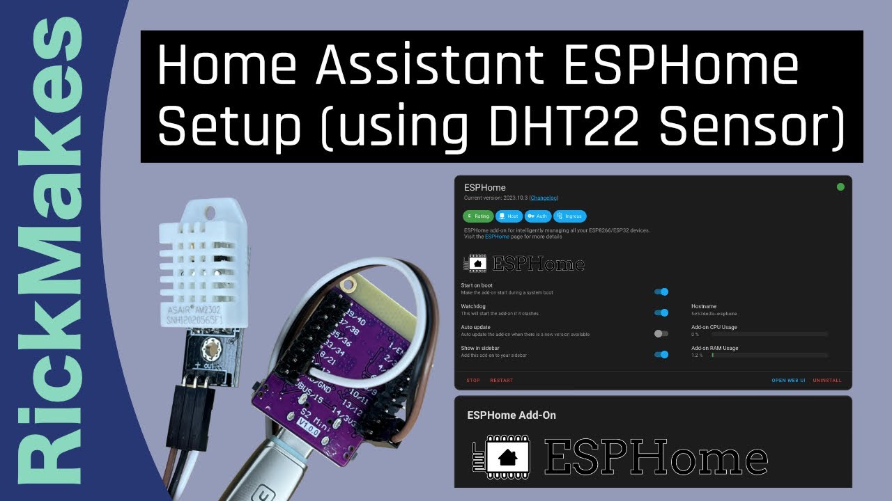 Настройка Home Assistant ESPHome (с использованием датчика DHT22)