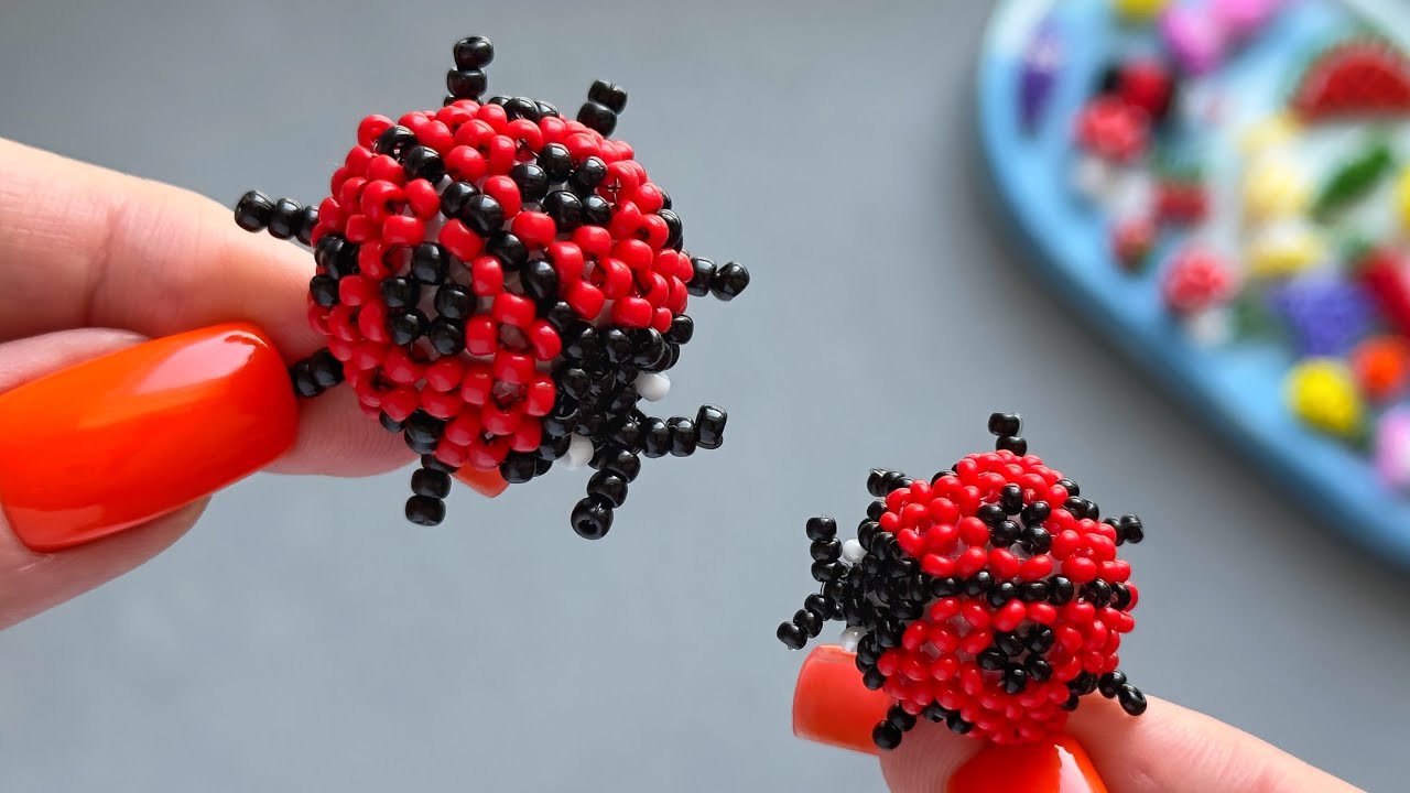 🐞 How to make a beaded ladybug. Step-by-step tutorial