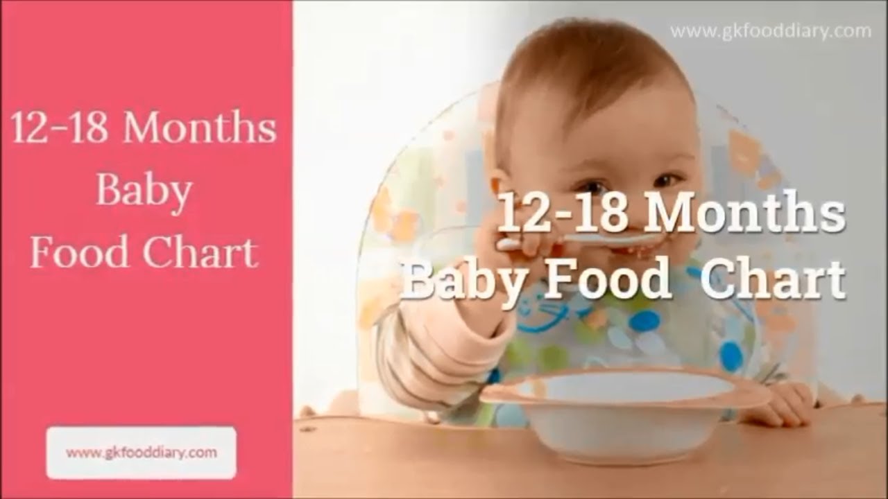 12 to 18 Months Baby Food Chart | 1 year Baby food Recipes