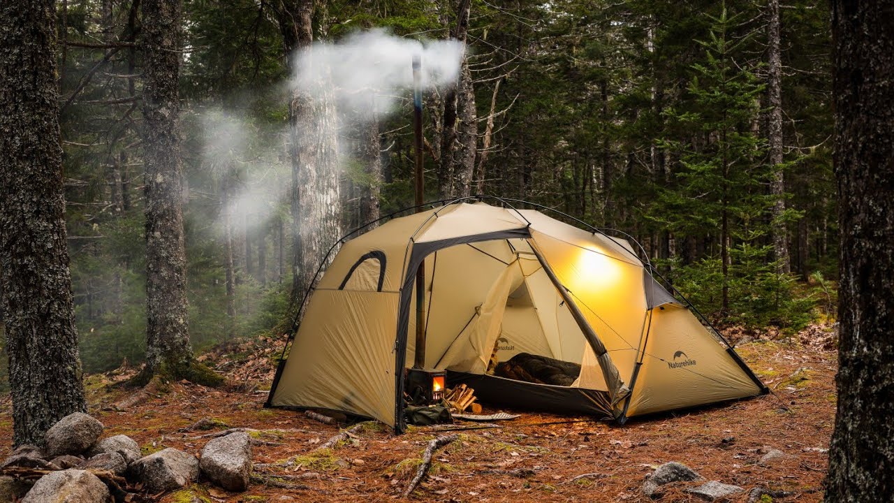 Hot Tent Camping In The Forest