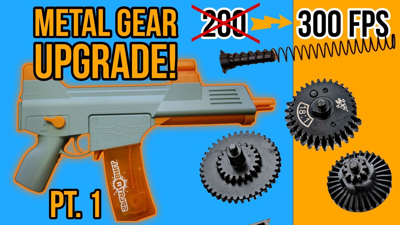 Как улучшить гелевый бластер SPLATRBALL, добавив металлические шестерёнки и более мощную пружину....