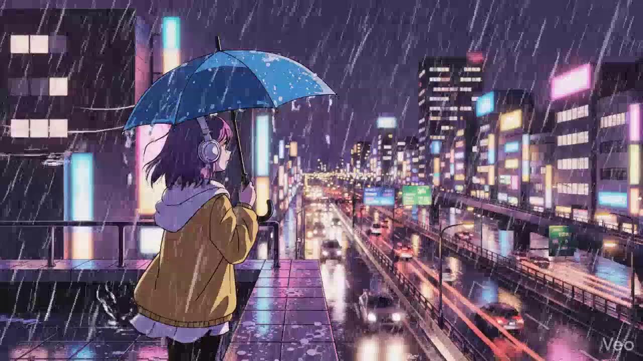 Rain Sounds in Neon City 🌧️ Lofi for Focus & Calm