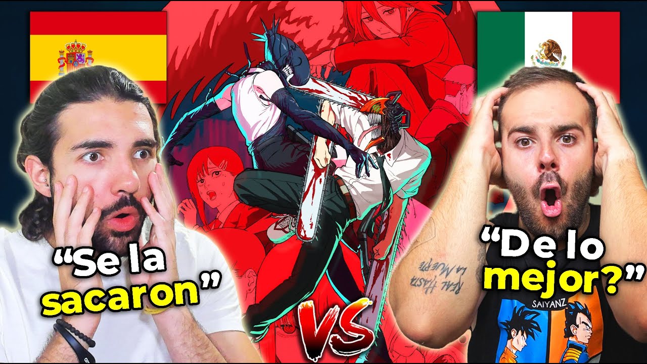 🇪🇸 2 ESPAÑOLES REACCIONAN AL DOBLAJE LATINO VS ESPAÑOL 🇲🇽 DE CHAINSAWMAN *REZE ARC* - NoMeDuchoGT