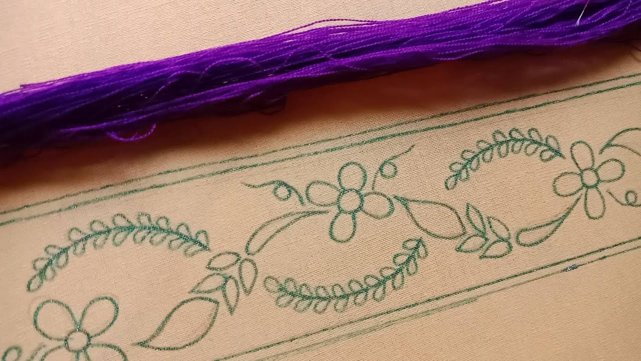 Gorgeous Border Design for Dress-14, থ্রি পিসে আধুনিক ডিজাইনের ফুলকারি বর্ডার লাইন হাতের সেলাই