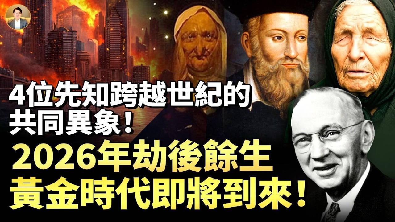 4位先知跨越世紀的共同异象！怪异太陽、人工瘟疫與大國戰爭，「光明之士」崛起與靈性覺醒！龍、熊與獅子的對决，灾難後幸存者稀少！2026年的劫後餘生，黃金時代的到來！#Edward文鳴