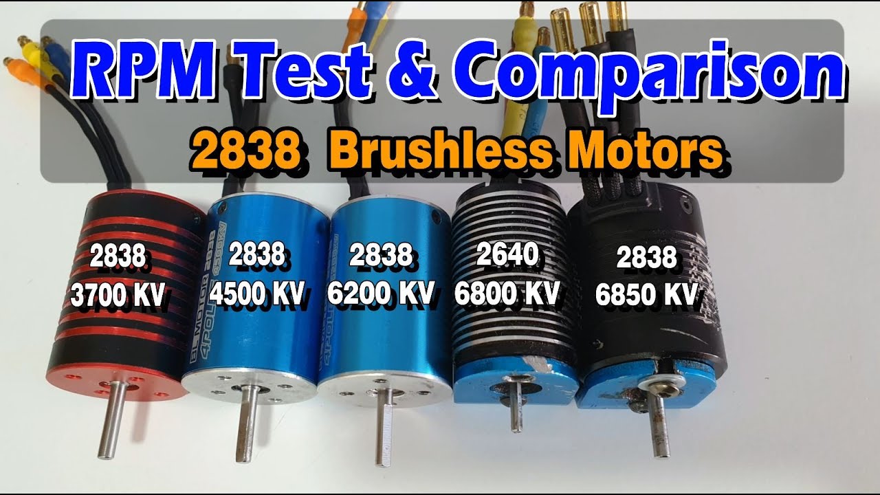 🎦 V#39 2838 Brushless Motors for 1/18 & 1/16 Scale RC Cars - RPM Tests & Comparison