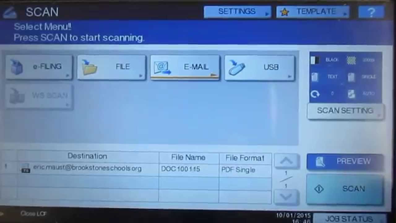 Scanning to Email from OKI 4545 Printer