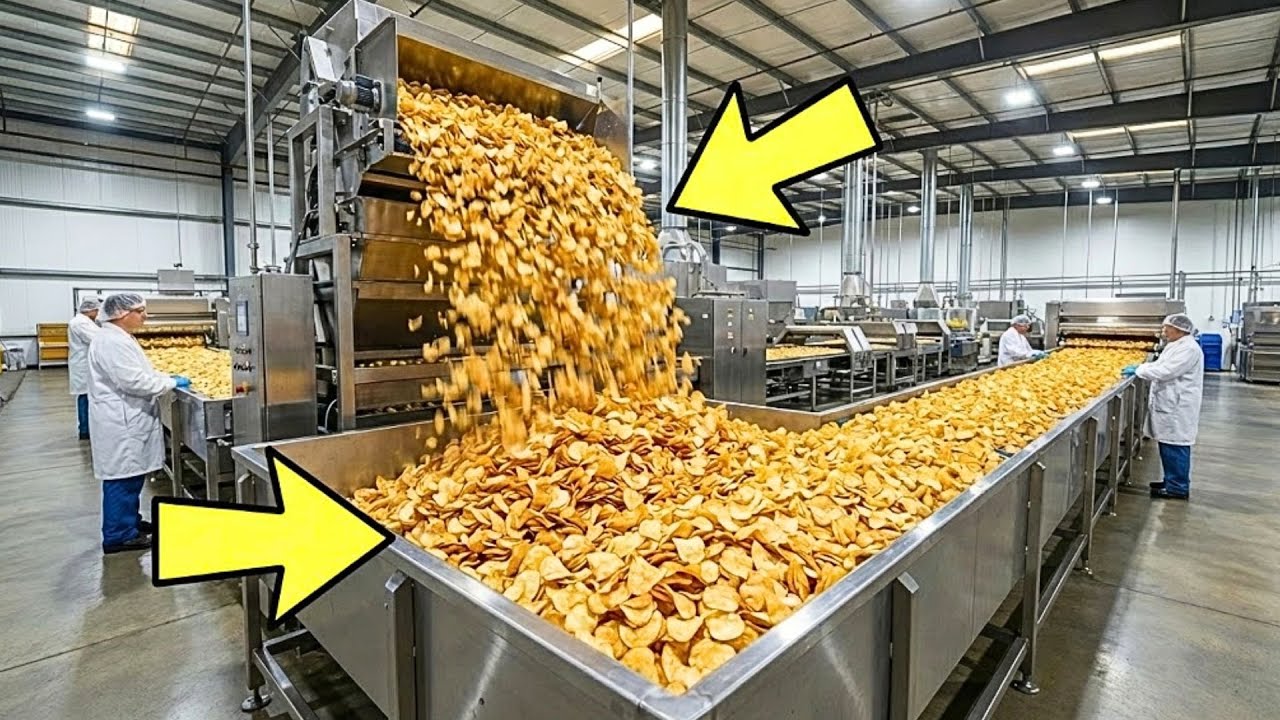 How It's Made the Mass Production of Potato Chips in Mega Factory