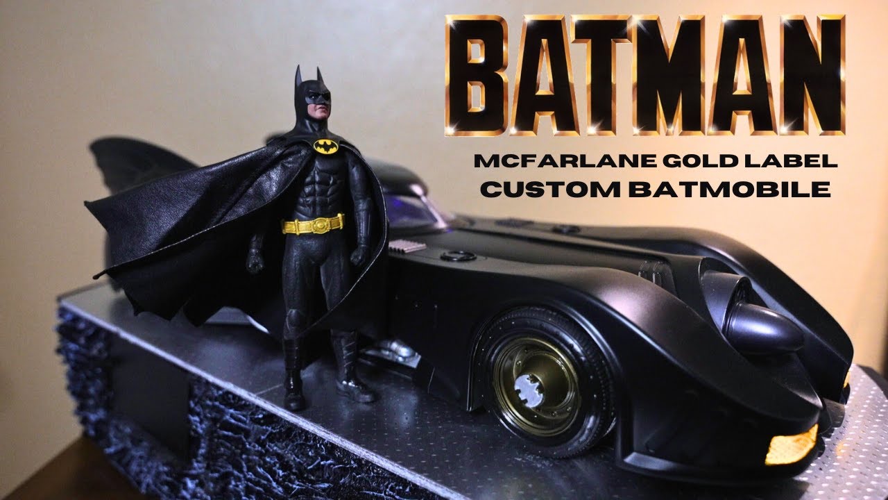 MCFARLANE GOLD LABEL CUSTOM BATMOBILE and BASE!!!