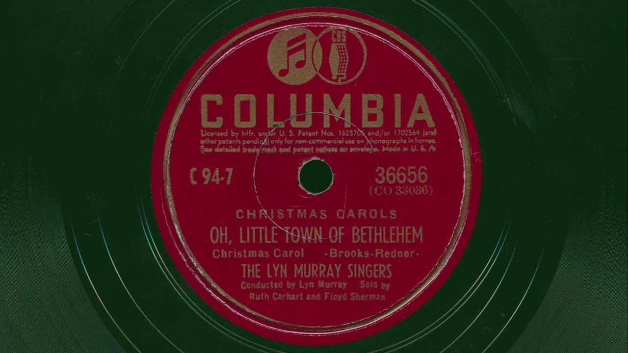 1942 THE LYN MURRAY SINGERS Oh, Little Town Of Bethlehem CHRISTMAS CAROLS - 78 RPM Record