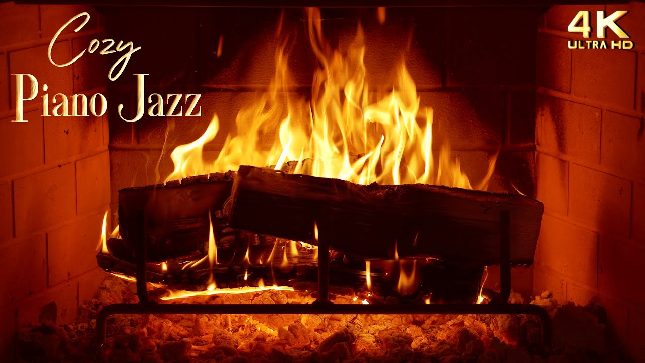 🔥 Cozy Piano Jazz Fireplace Music⏐ No Ads ⏐Soft Night Jazz