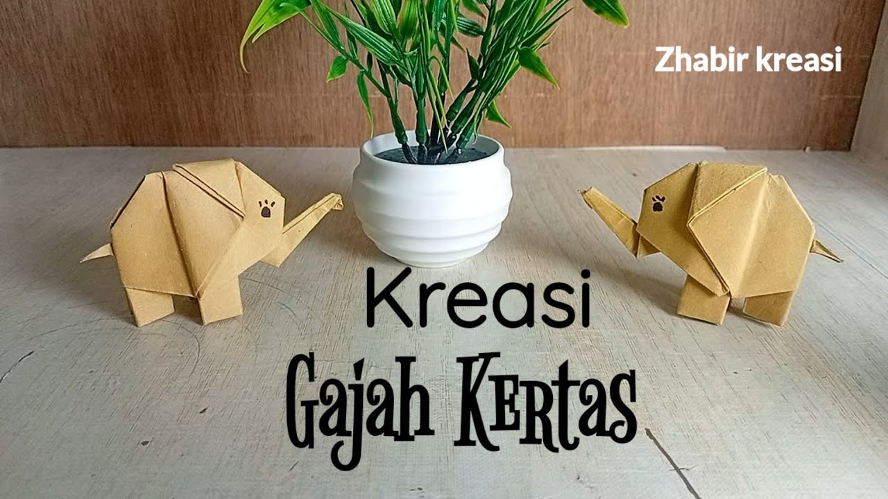 Origami gajah -  kerajinan kertas