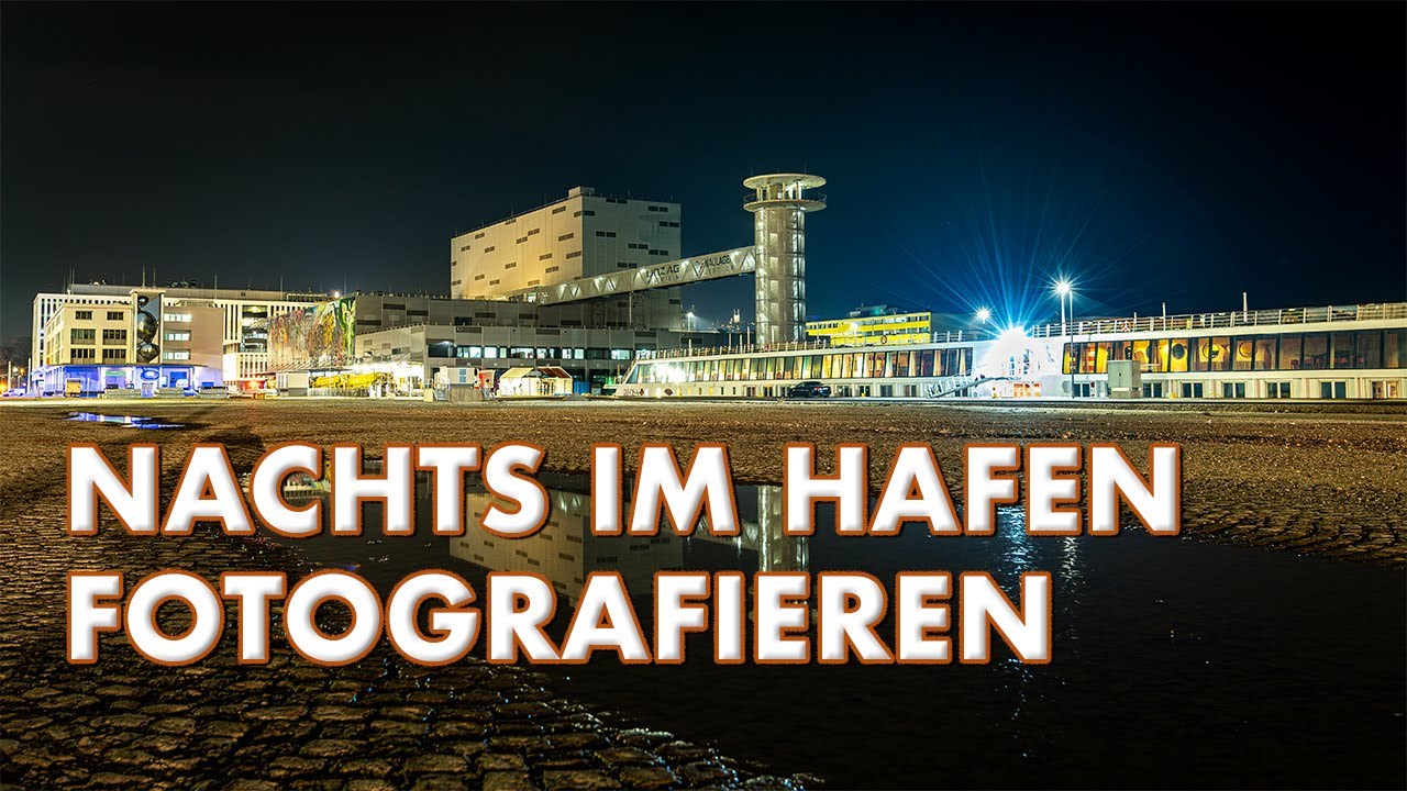 STADTLANDSCHAFTEN bei Nacht - FOTOGRAFIE im Hafen von Linz